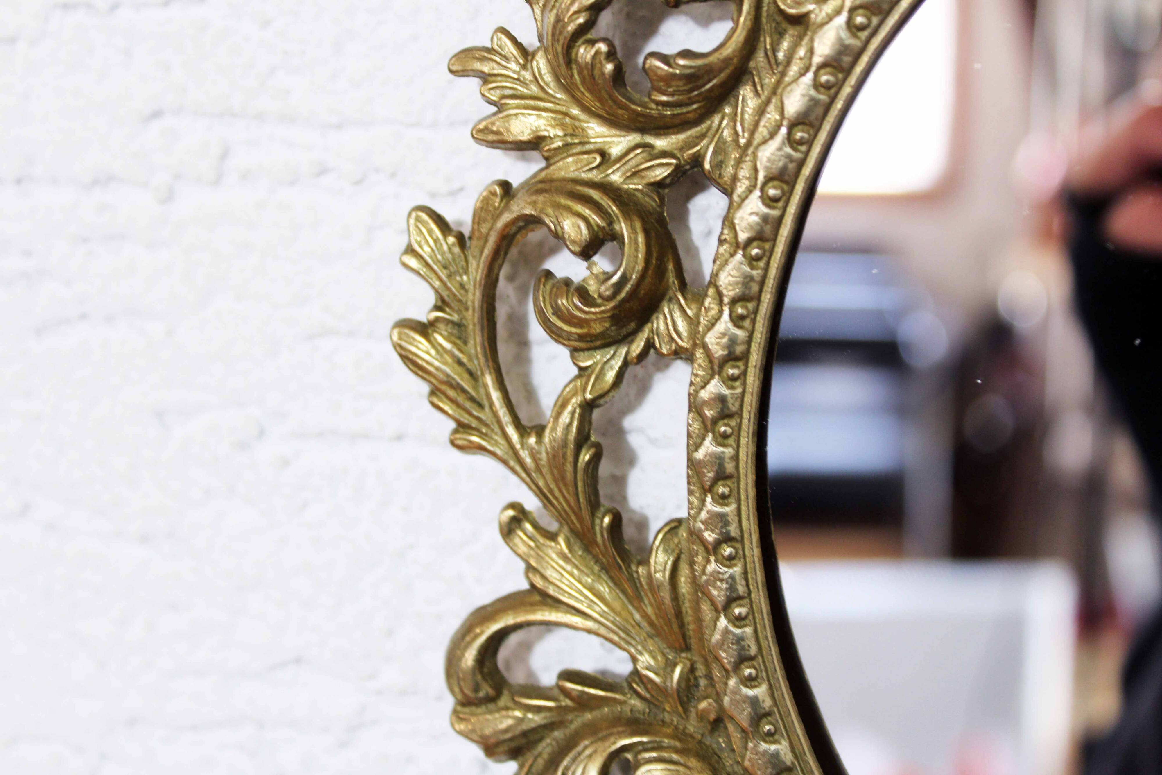 Miroir en laiton avec bougeoir