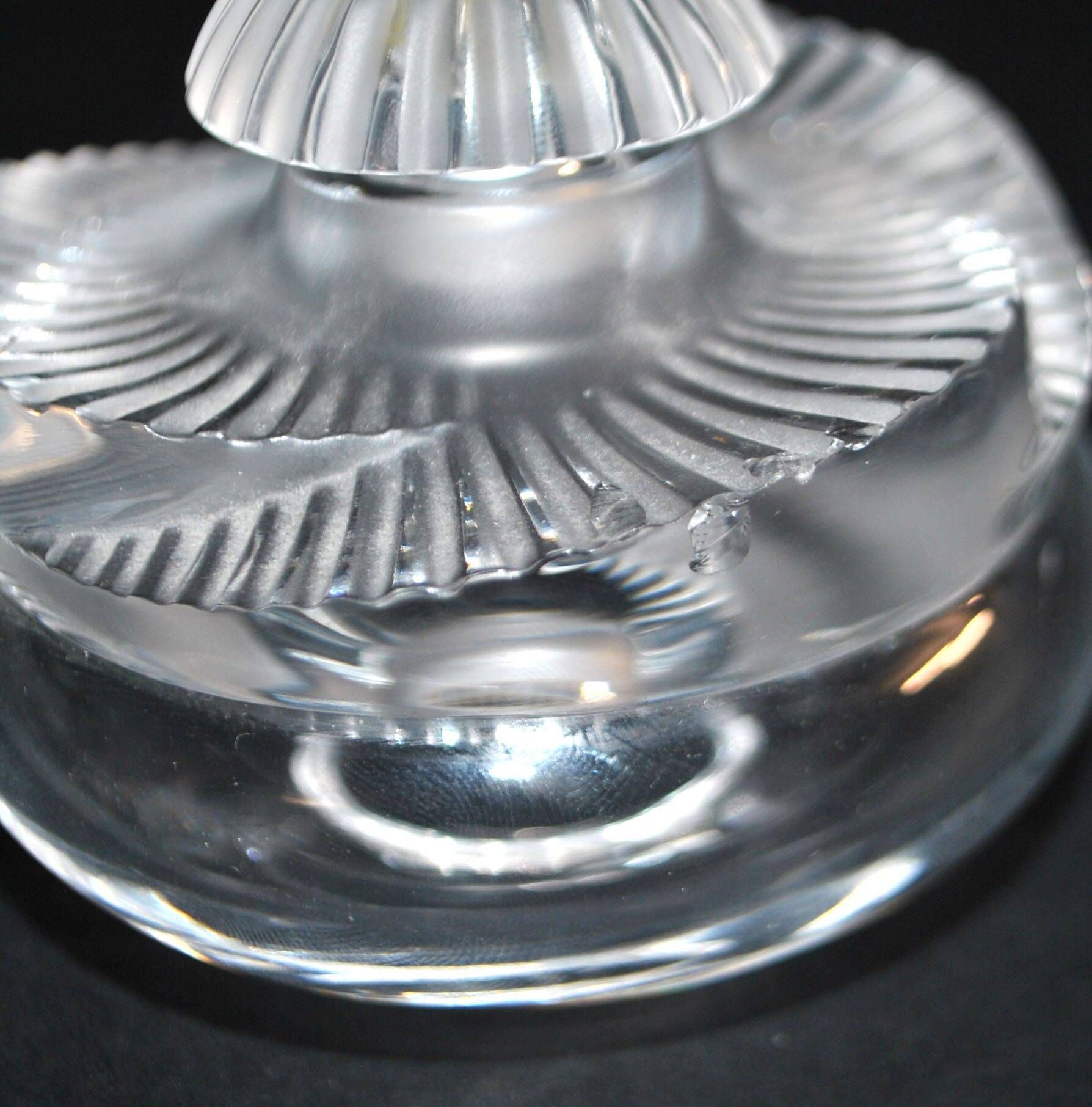Lalique Baptiste bottle in frosted crystal signed "Lalique R France" 1979