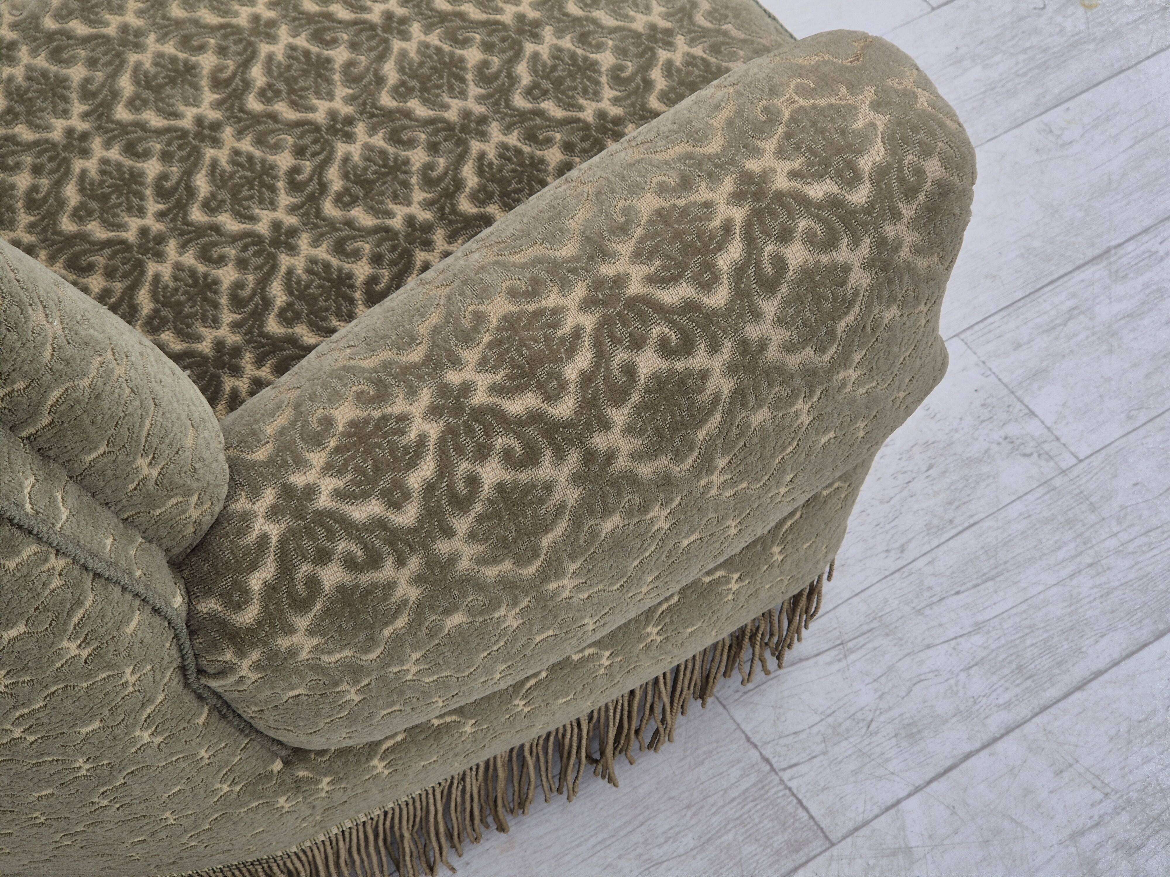 1960s, Danish "Banan" 3 seater sofa, original condition, velour.