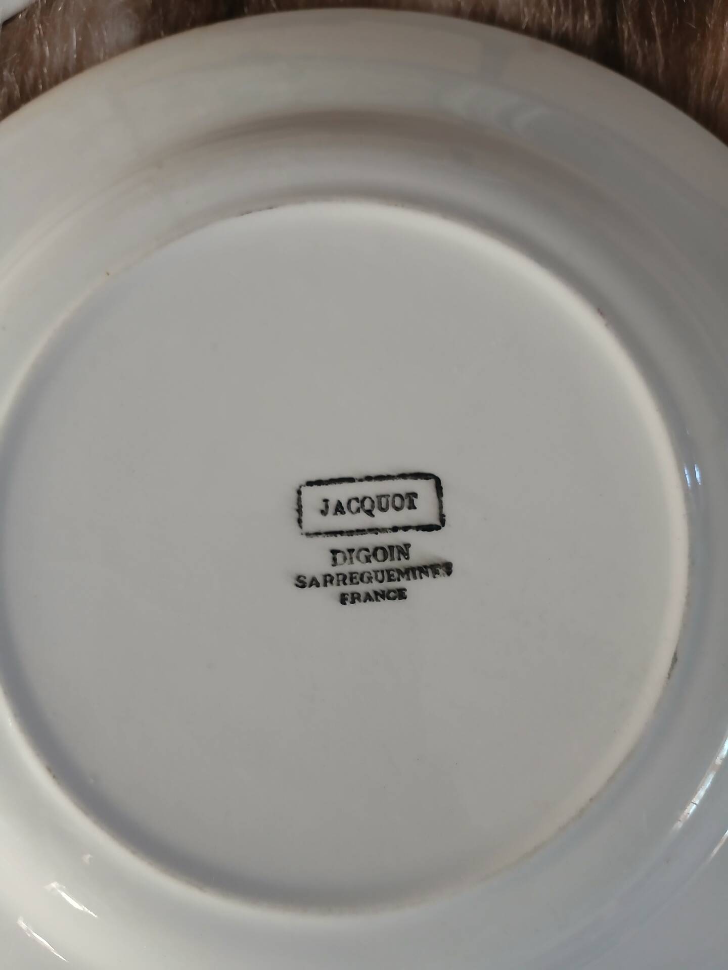 3 antique flat plates from Digoin and Sarreguemines