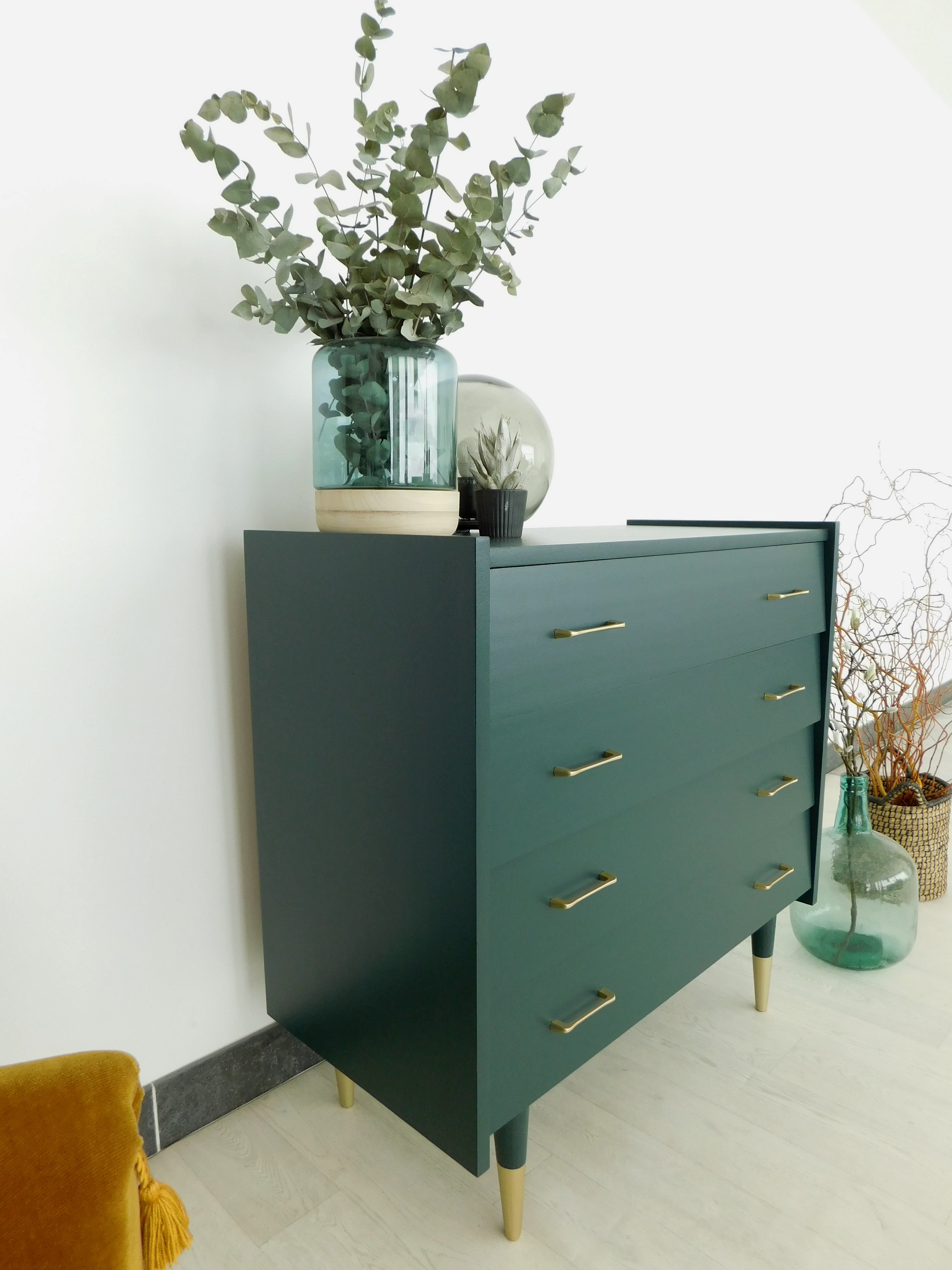 Dark green vintage dresser