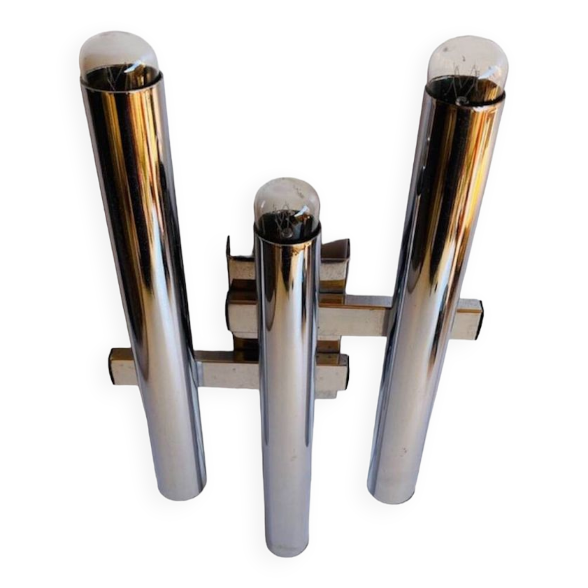 Sciolari Wall lamp metal Chrome Space Age, Italy 1970s