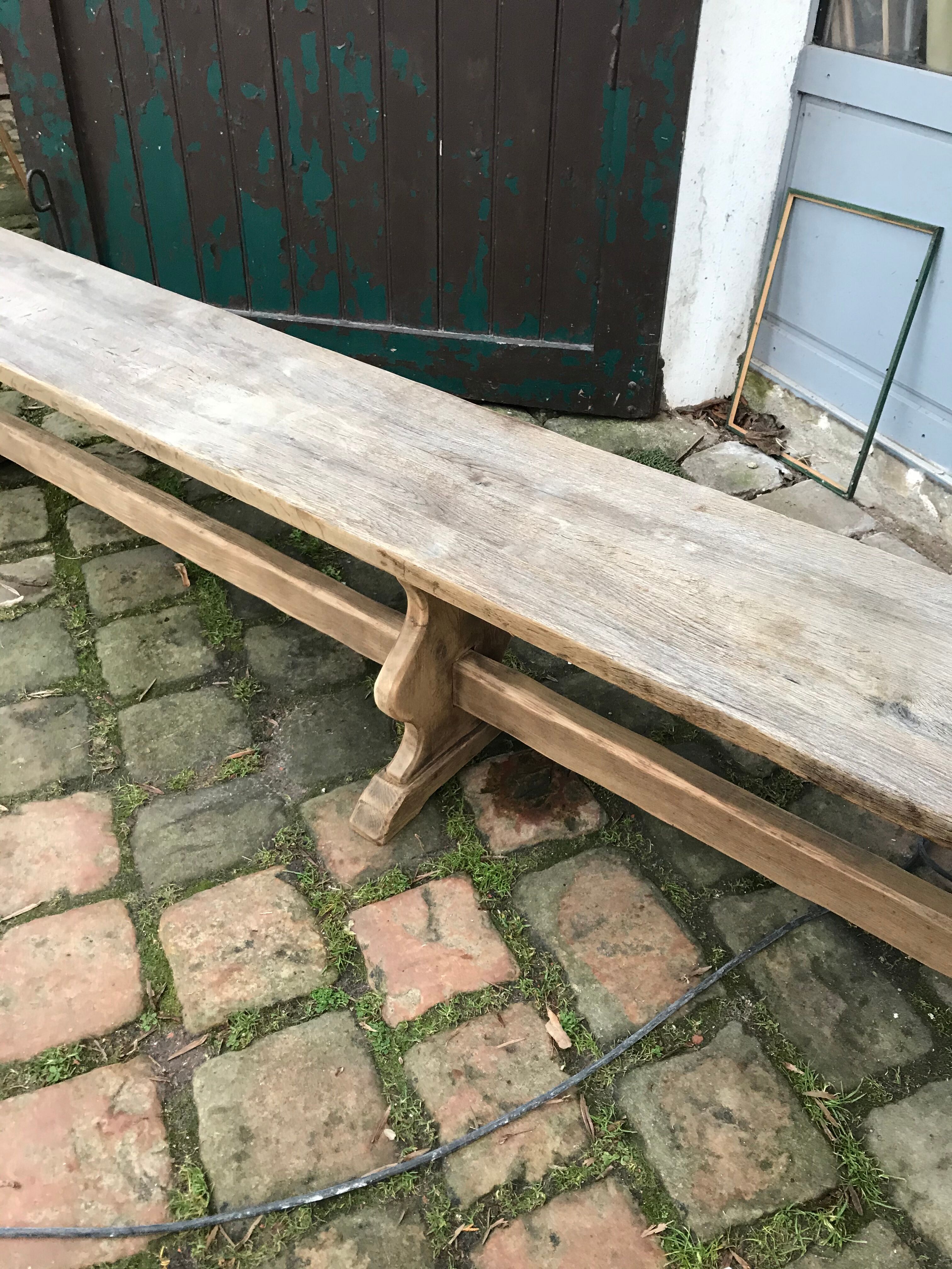 Solid oak bench stripped 3m