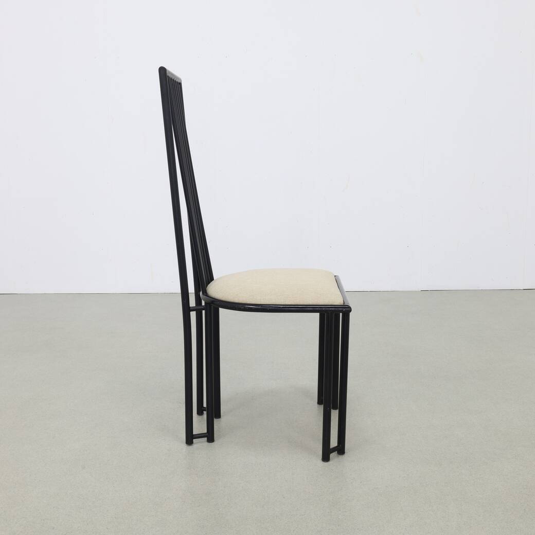 6x Postmodern Dining Chair, 1980s NEW upholstery