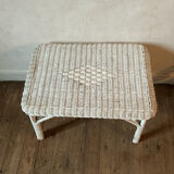 Vintage white rattan coffee table