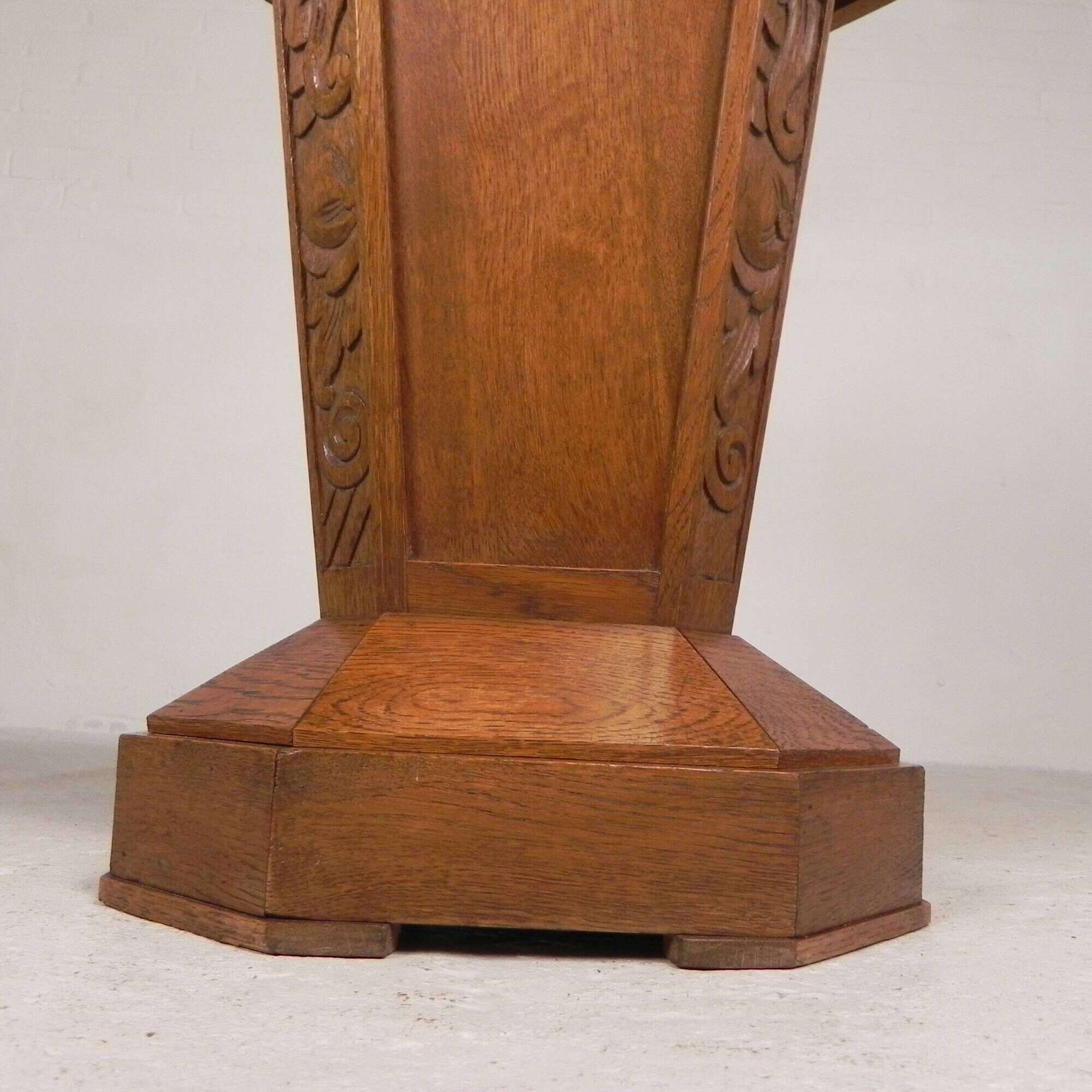 Table d'appoint octogonale Art Déco, chêne, années 1930