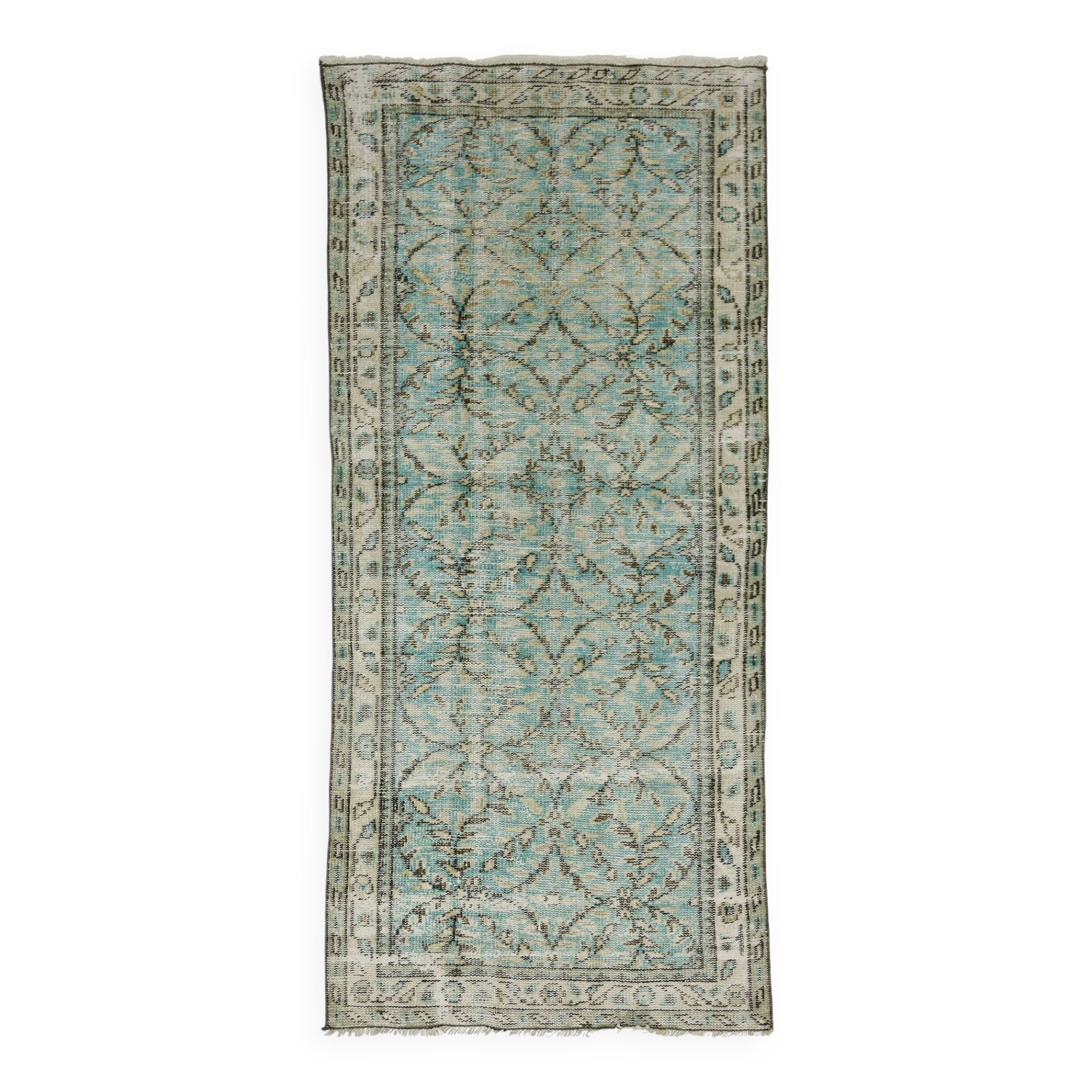 Turkish Anatolian Handmade Vintage Area Rug 200 cm x 95 cm
