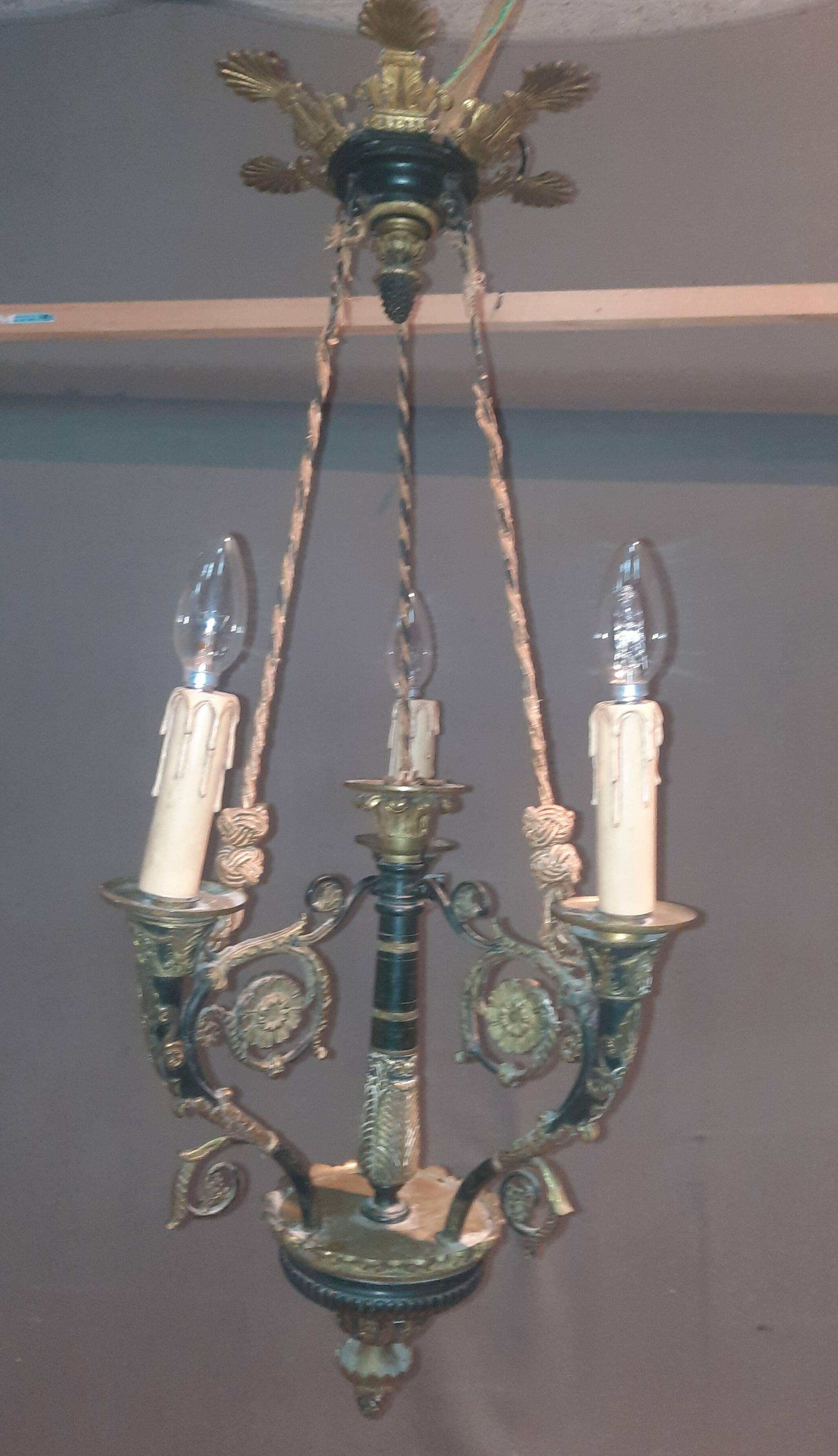Restoration bronze chandelier