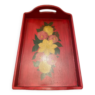 Red wood tray