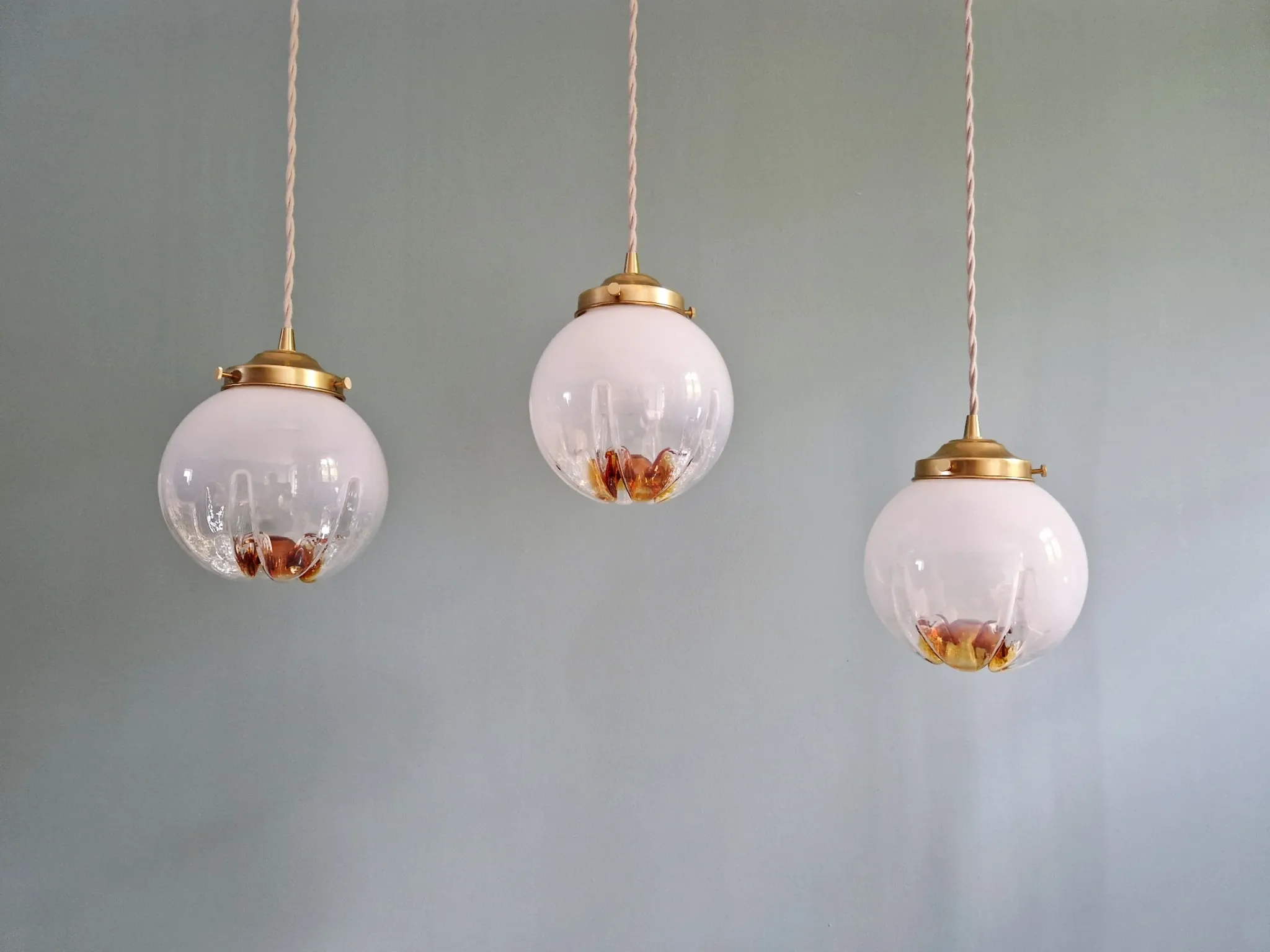 Suspension Space Age en verre de Murano, Mazzega, 1970
