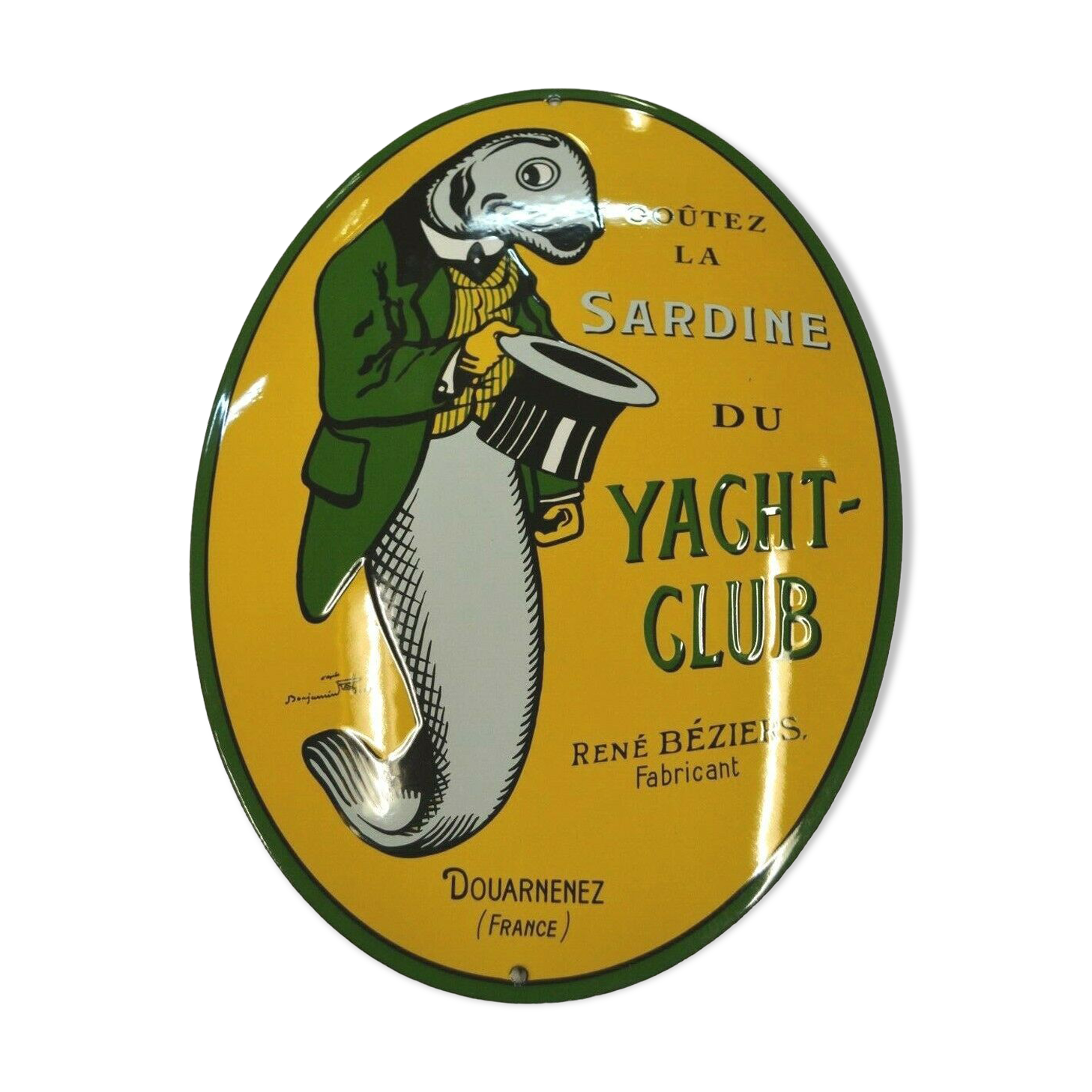 enamelled plate sardines YACHT CLUB
