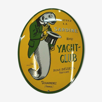 Plaque émaillée sardines Yacht club