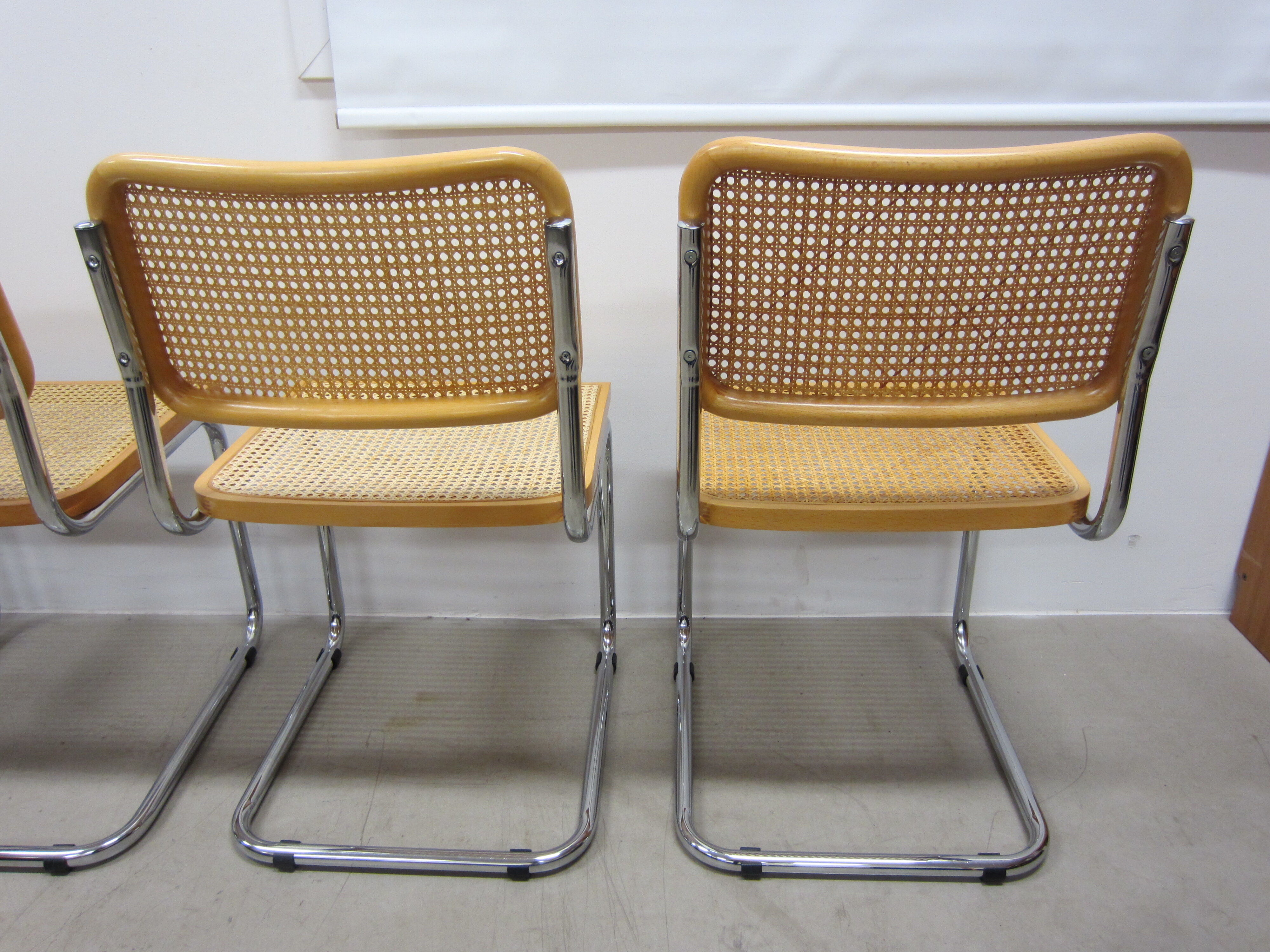 Series of 4 Cesca B32 chairs by Marcel Breuer