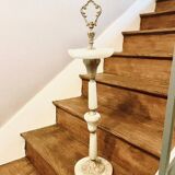 Onix and brass pedestal ashtray