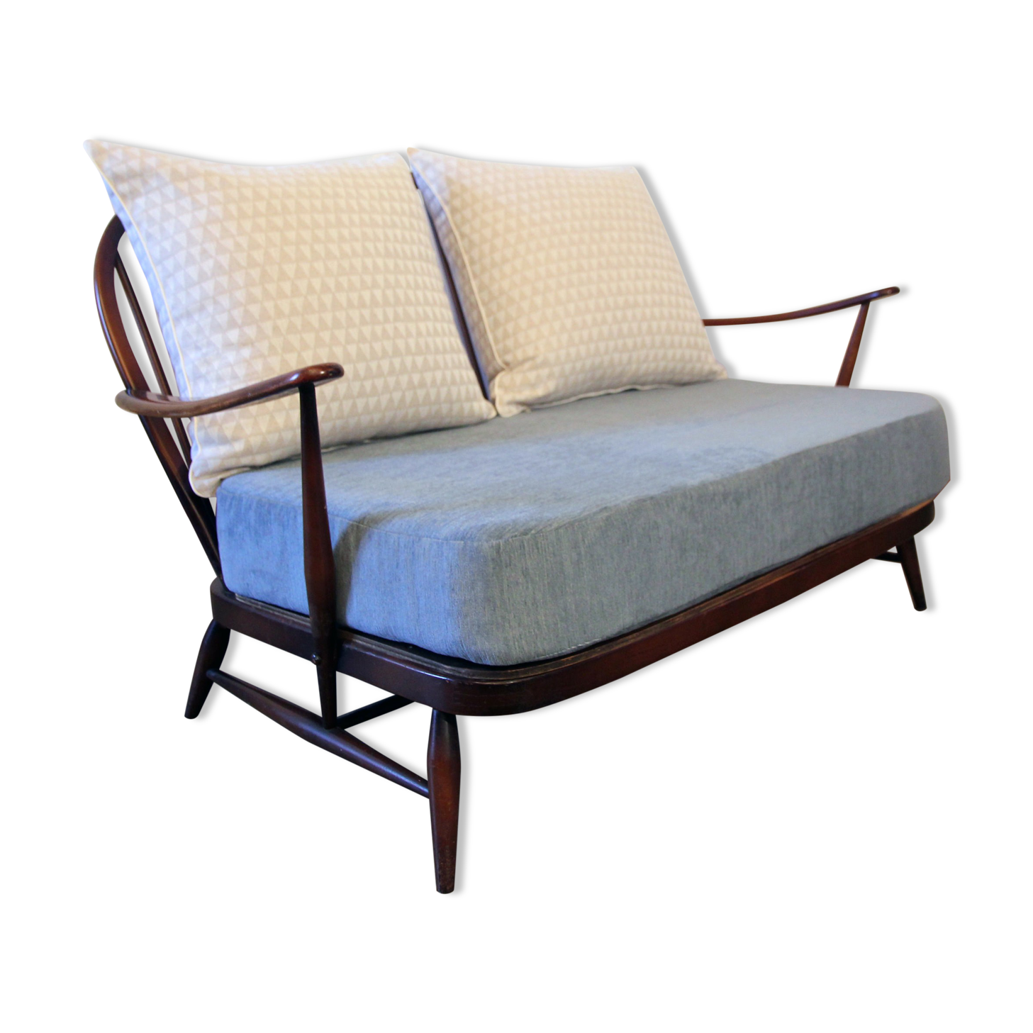 Ercol blue pastel sofa