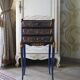 Table de chevet relookée classique – meuble décoratif bleu et doré