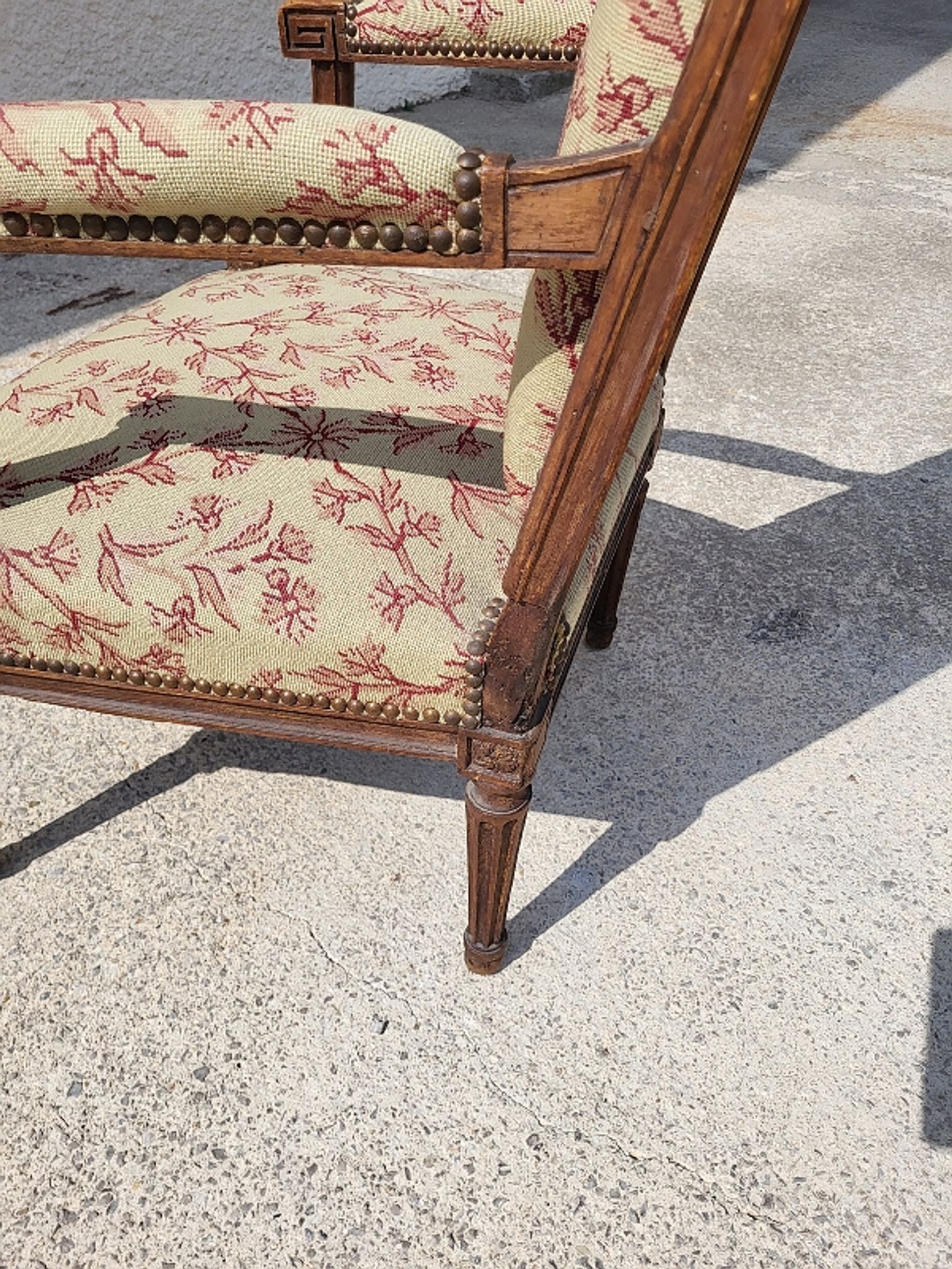 Armchair Louis XVI walnut of the XIXth century