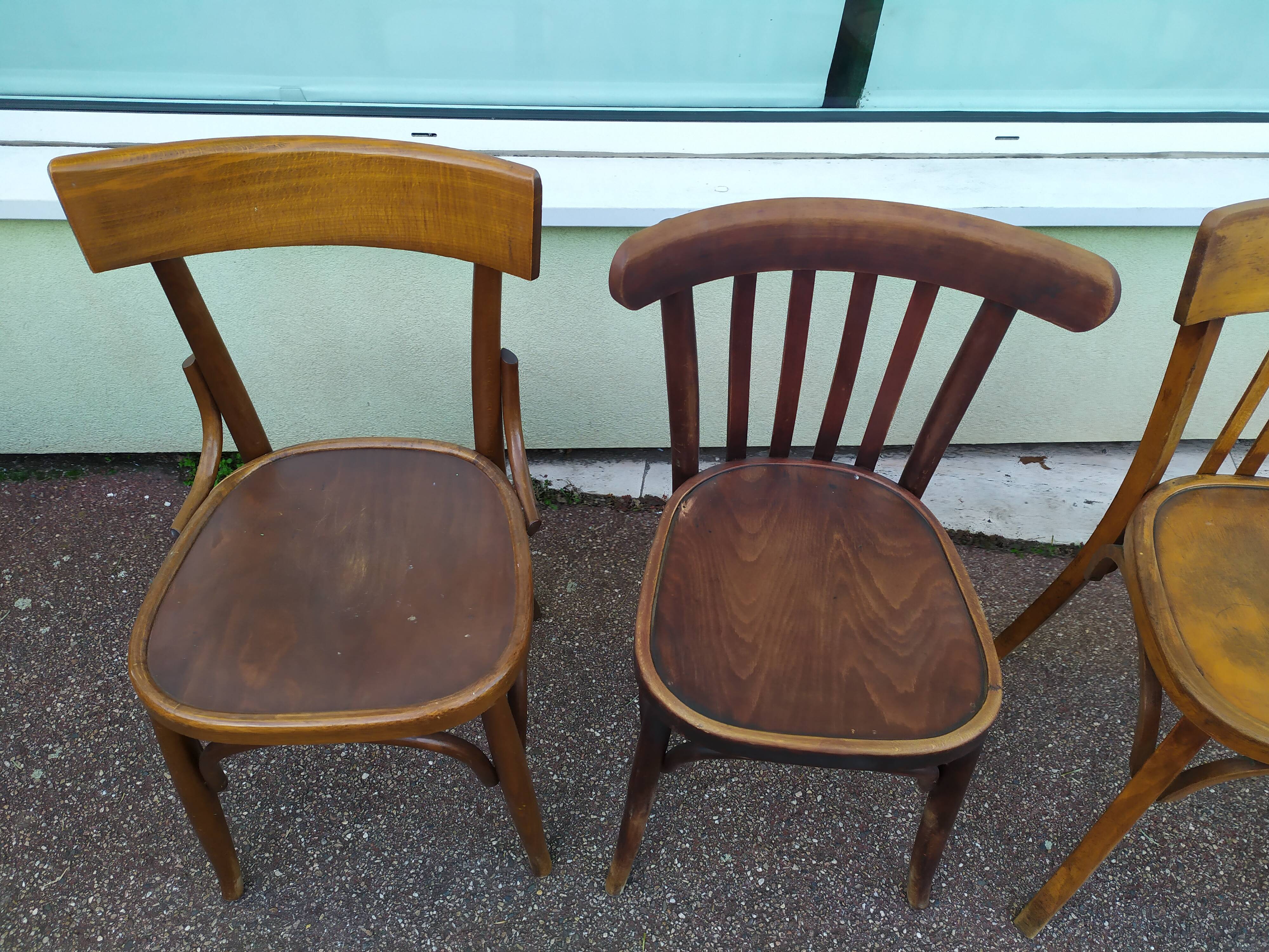 Ensemble de 4 chaises de bistrot - vintage - bar