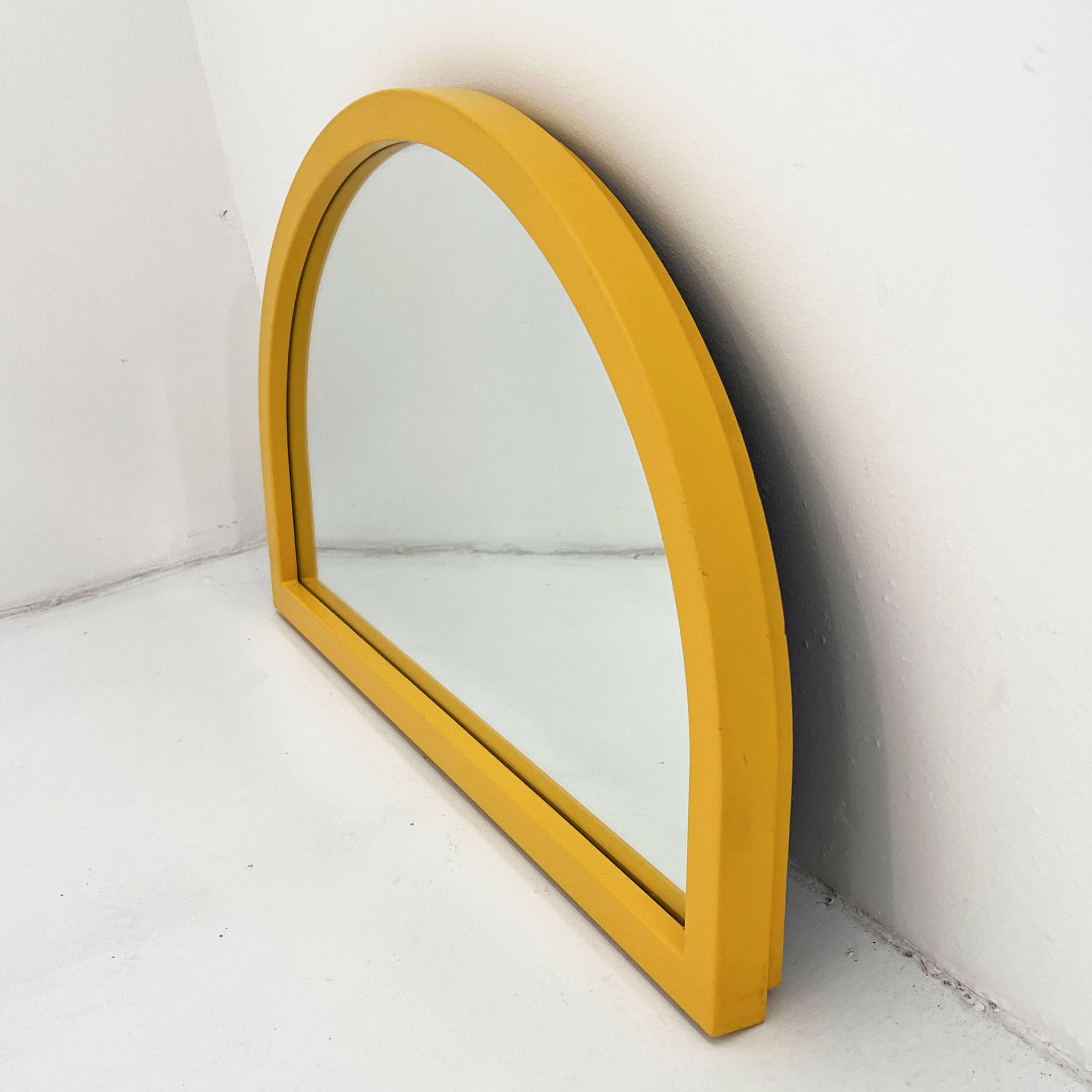 Arched Yellow Mirror by Anna Castelli Ferrieri for Kartell, 1980