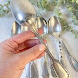 Set of 8 vintage silver plated soup spoons
