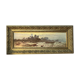 A. Laemmermann, oil painting on cardboard depicting a rocky landscape.