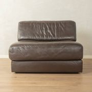 Brown leather armchair DS-76 by de Sede, 1970s