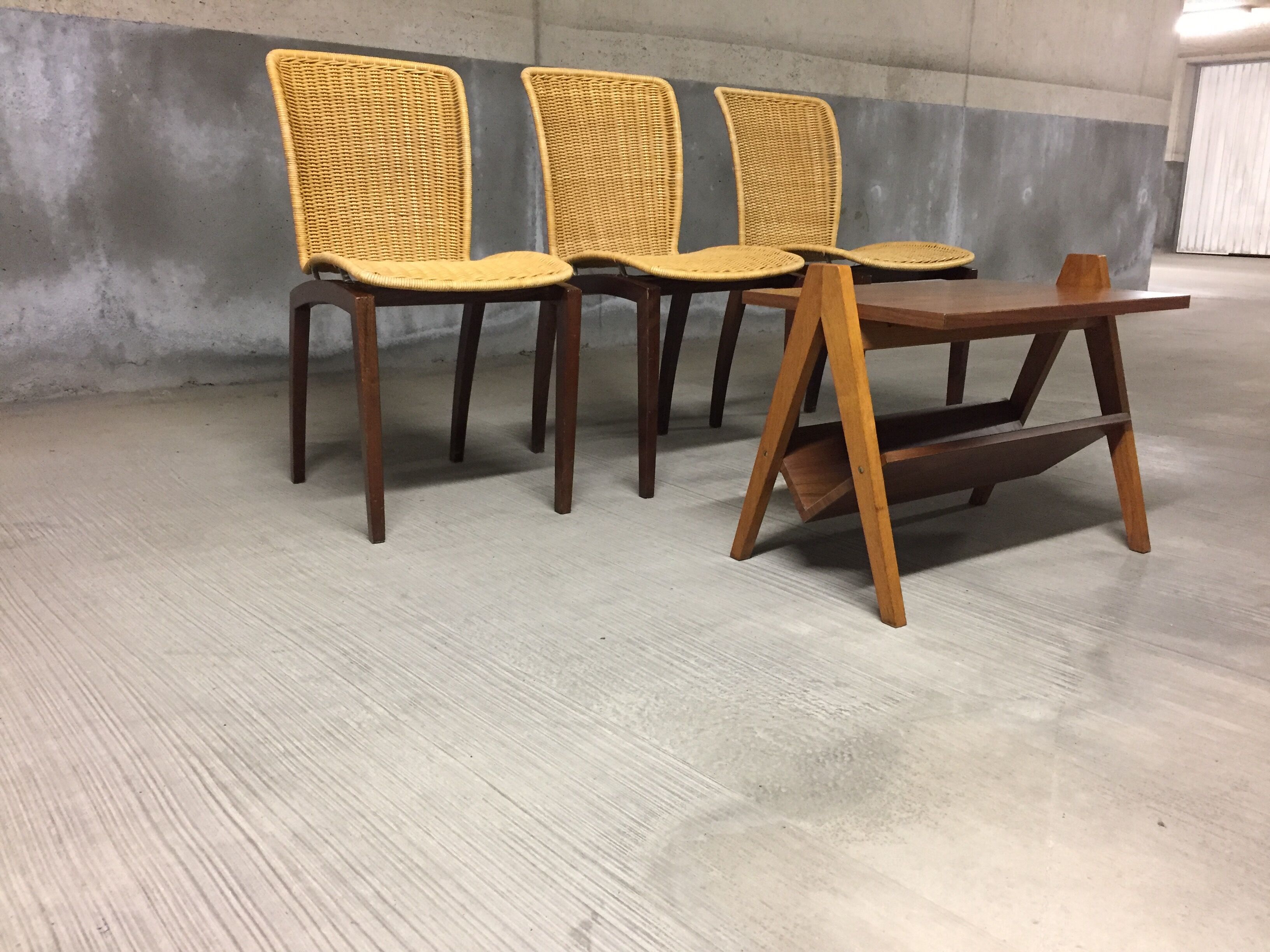 Vintage libra chairs from Christian Werner rattan chair Roset Line
