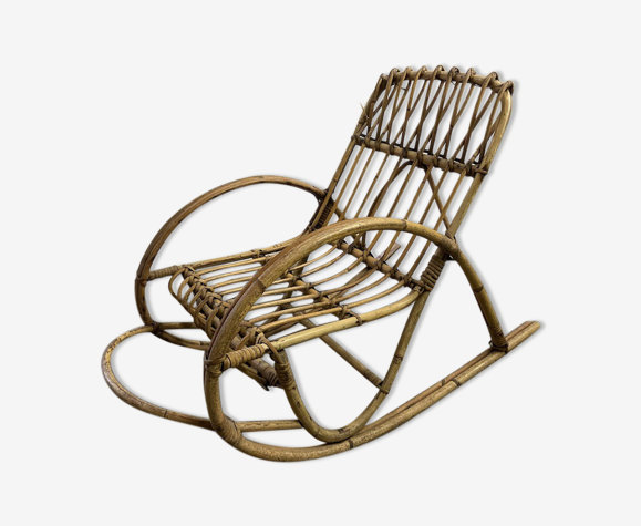 Rocking-chair enfant en rotin