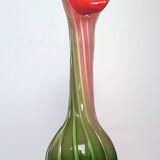 Murano Glass Vase Calla Lily - blown ribbed floral - Italy - Art Deco - 1970-1980