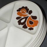 Assiettes vintage Le Creuset à fleurs