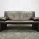 Jori Dark Brown Leather Two Seat Sofa, Belgium, 1990s