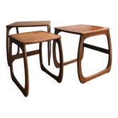 Set of 3 nesting tables in teak, Nathan edition from the 1960s.