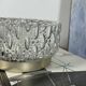 Small round wall light ceiling fixture in vintage moulded glass from the 1970s 1980s.