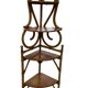 Magnificent 1960s French rattan corner shelf.
