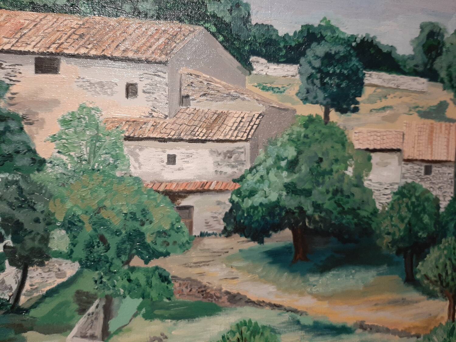 Oil on canvas: Provençal farmhouse in Bonnieux