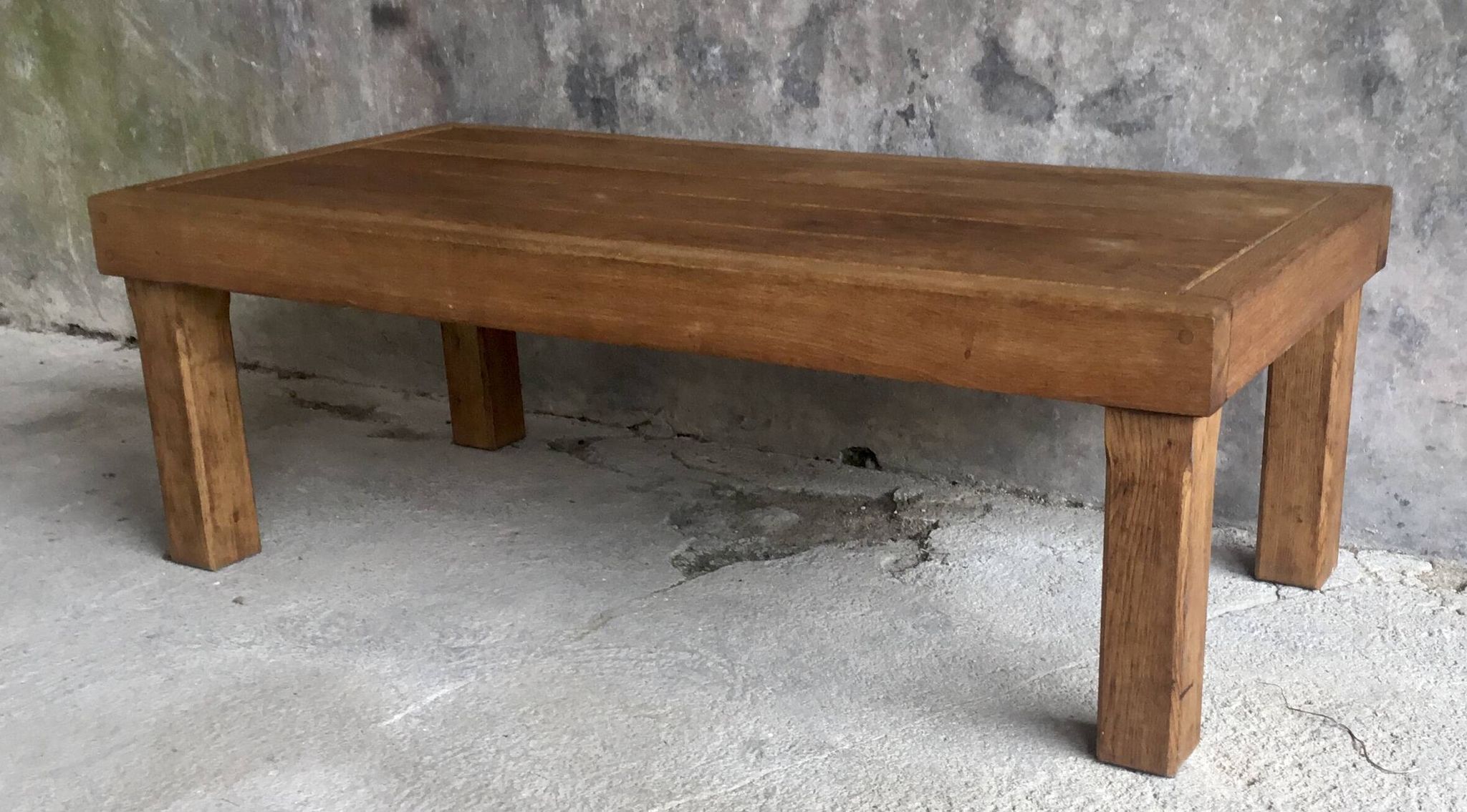 Brutalist rectangular coffee table - vintage 1960s
