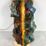 Vintage brutalist glass wall lamp, 1960s