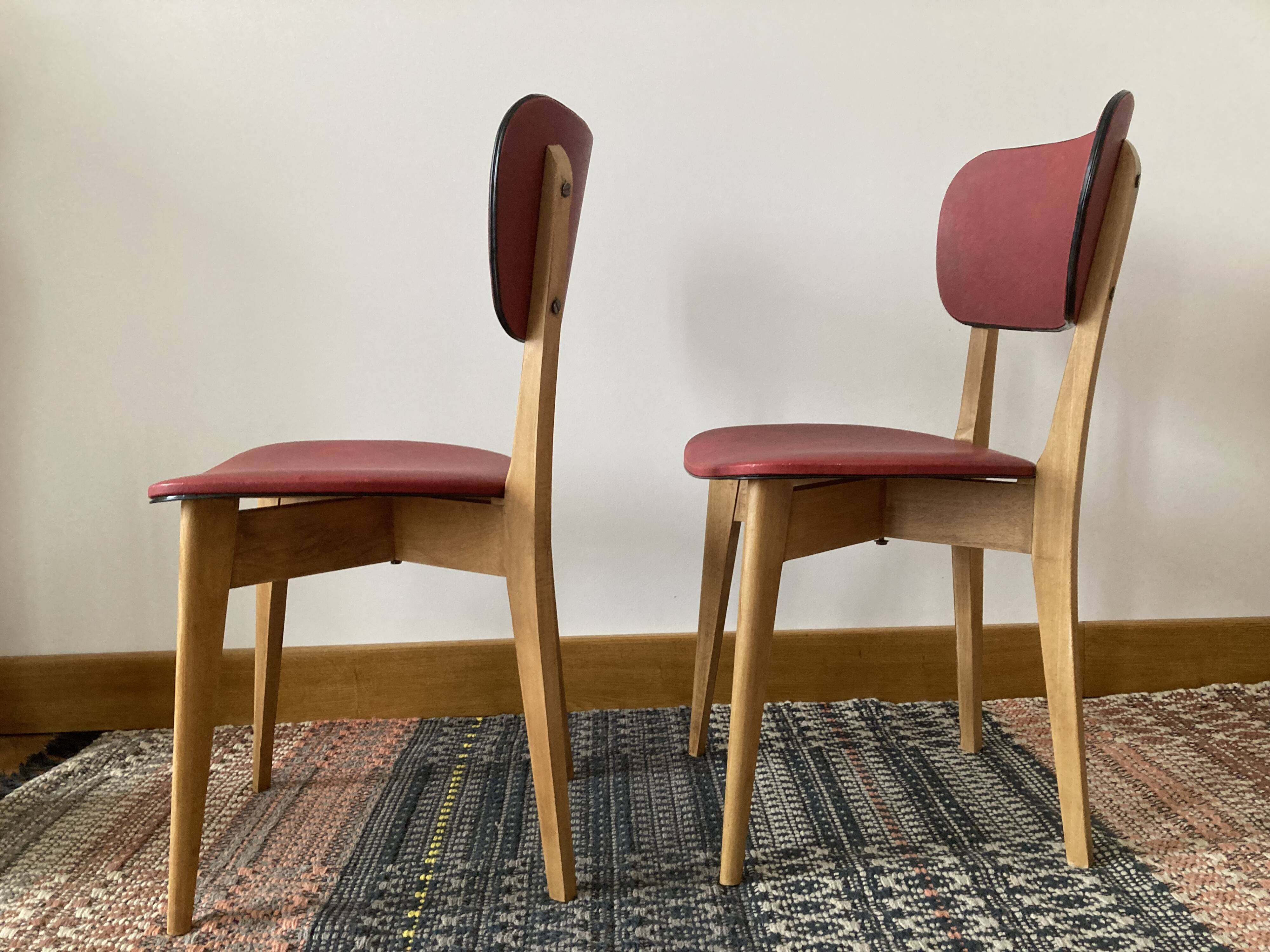Pair of red skai chairs