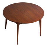 Extendable round dining table in teak, Belgium 1960s