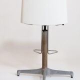 Workshop stool with backrest and footrest from the 60s.