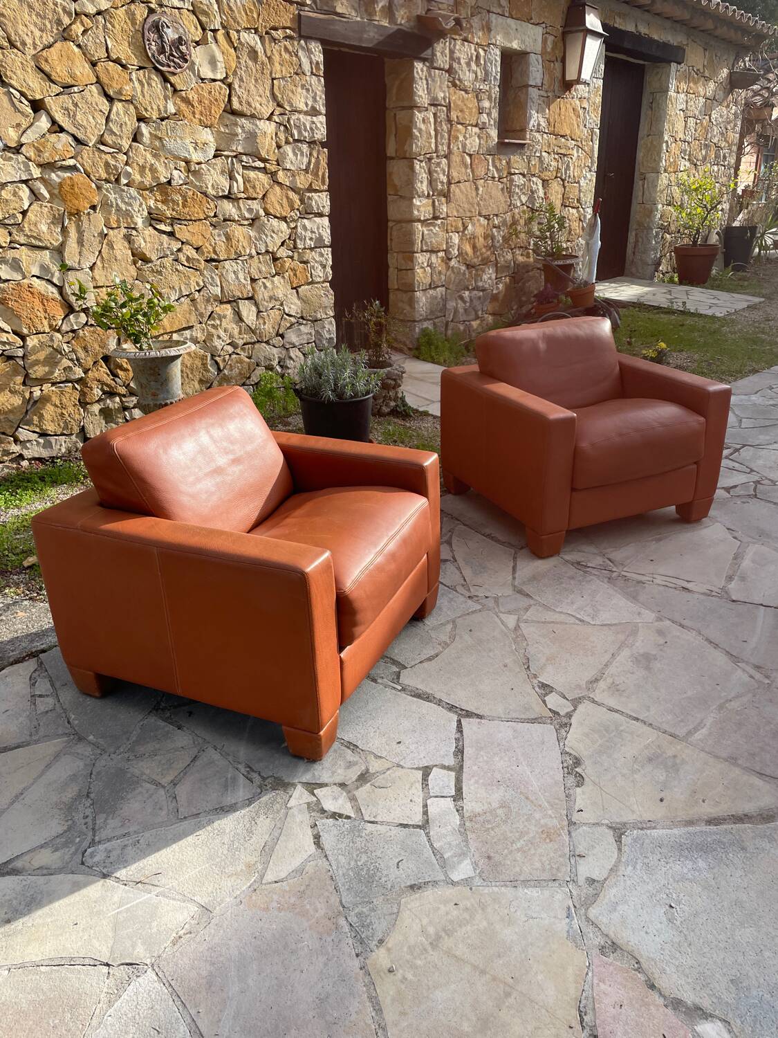 Sofa and Two Armchairs by De Sede