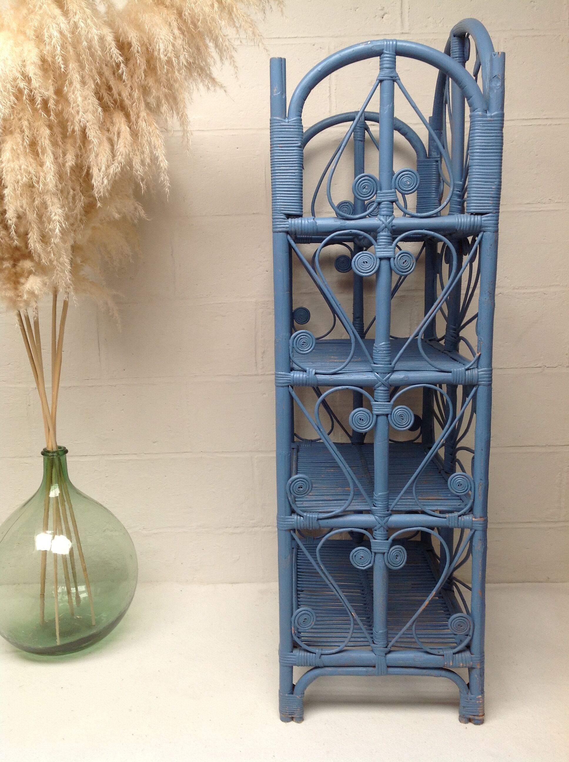 Peacock Rattan Shelf Bookcase