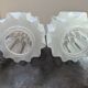 antique pair of Skyscraper ceiling lights, globe glass table lamp