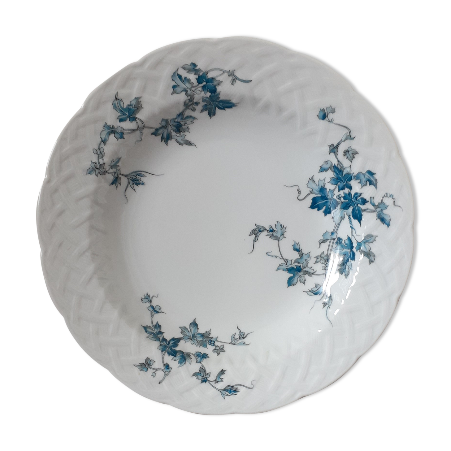 plates Bernardaud Limoges saint saens B & C blue vines