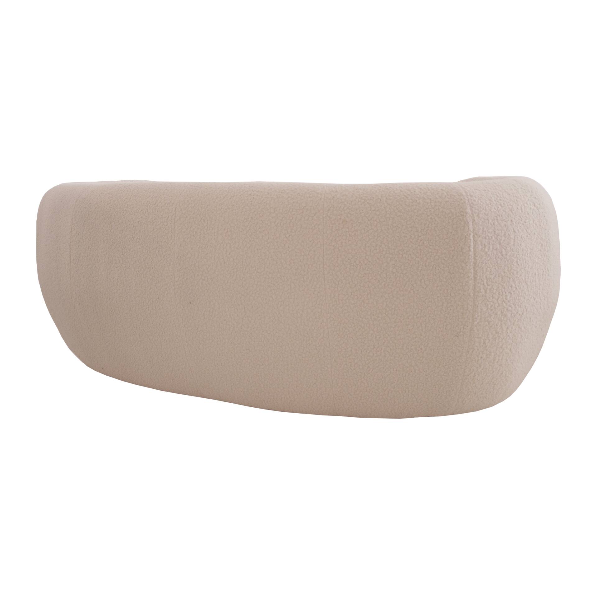 Late 20th Century, Wool and Solid Wood Curved Sofa, Italy