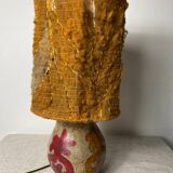 Stoneware lamp with wool shade