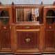 Nancy School: Large Art Nouveau mahogany bookcase buffet