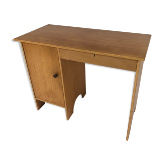 Art deco birch wood compact desk 1960