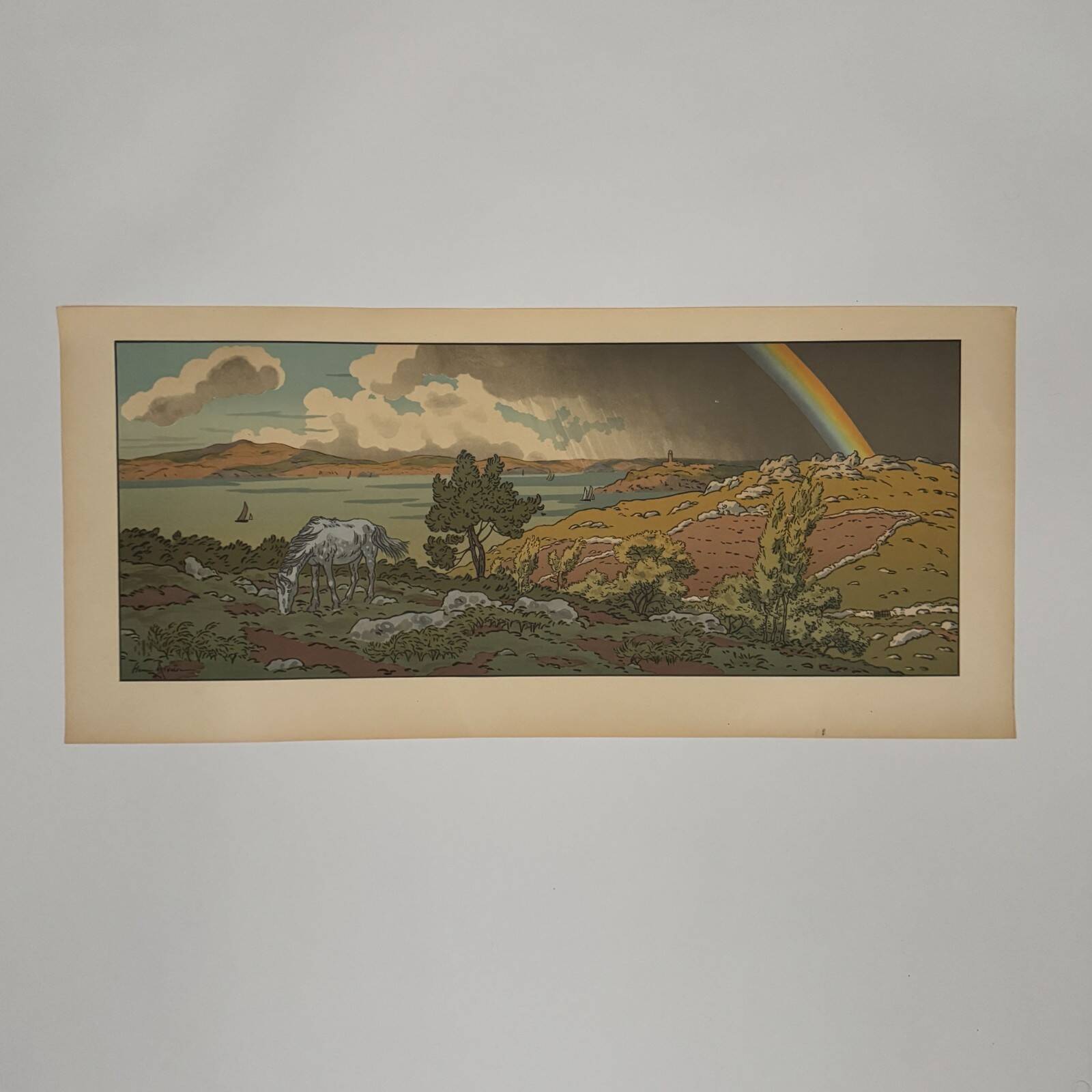 Lithograph by Henri Rivière The Fairyland of Hours - The Rainbow