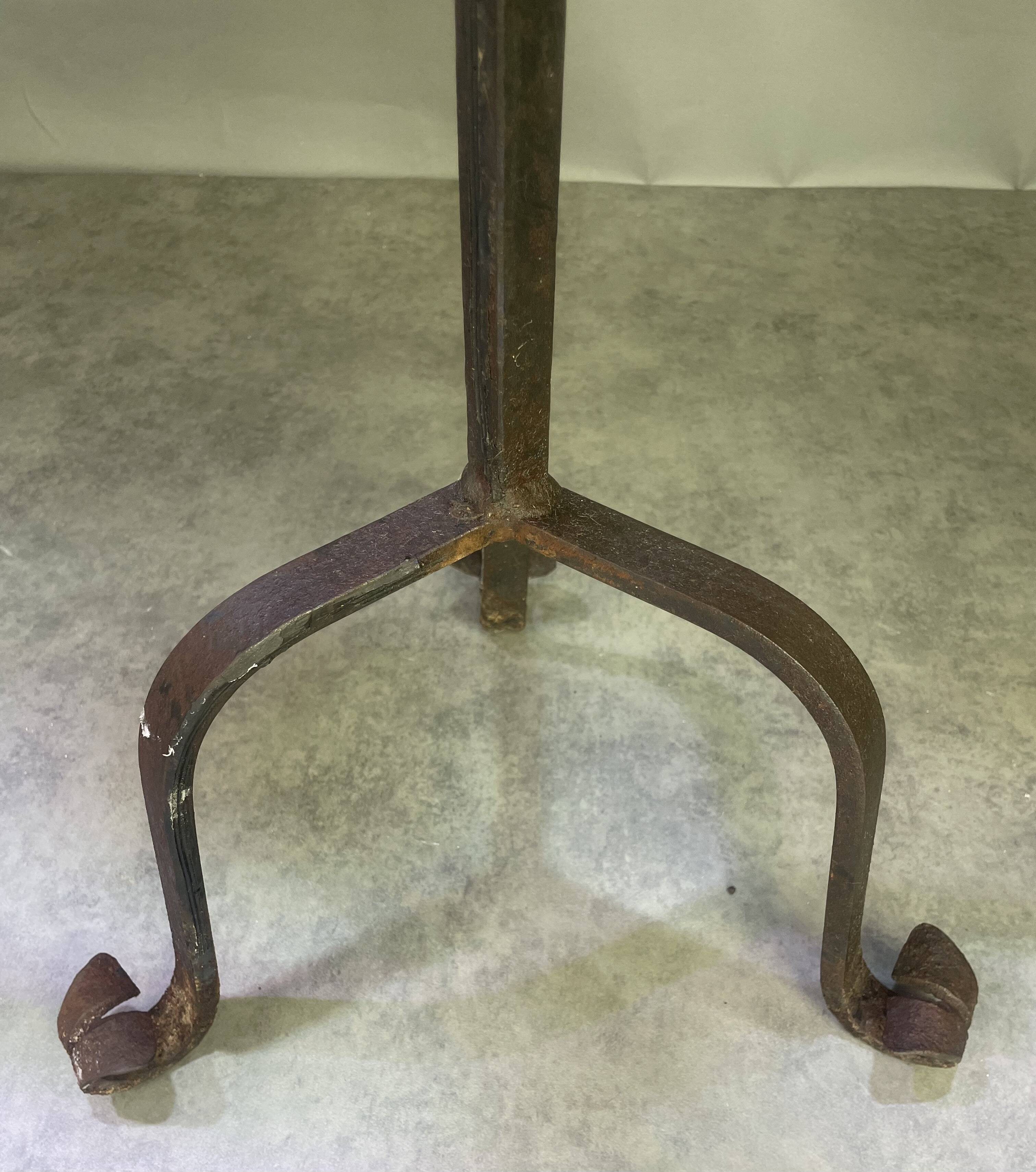 Pair of wrought iron candelabras